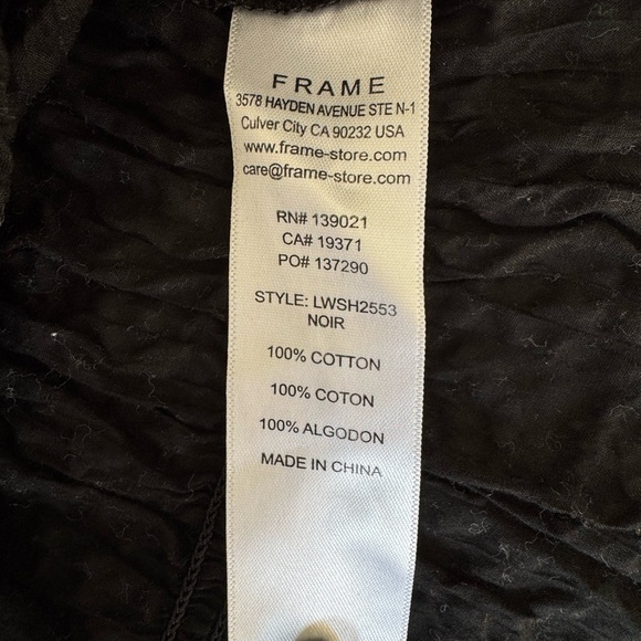 Frame black cotton button front shirt - Picture 4 of 5